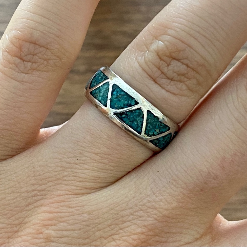 Vintage sterling silver and turquoise band